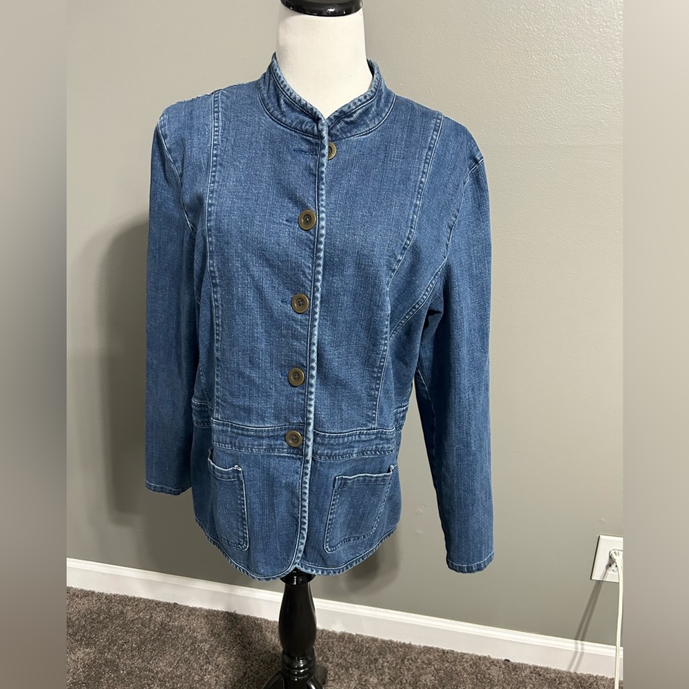 JM‎ Collection women’s size 18 denim Jean jacket button up front